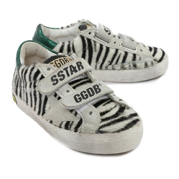 Old School Leather Zebra Trainers-product