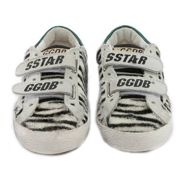 Old School Leather Zebra Trainers-product