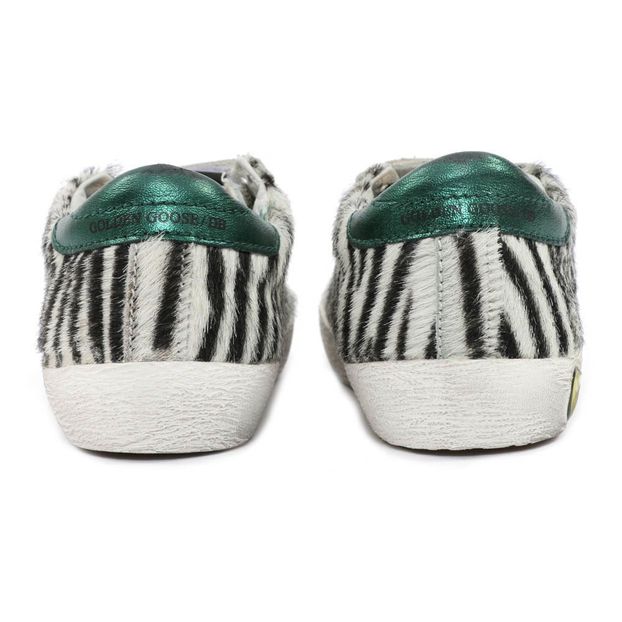 Old School Leather Zebra Trainers-product