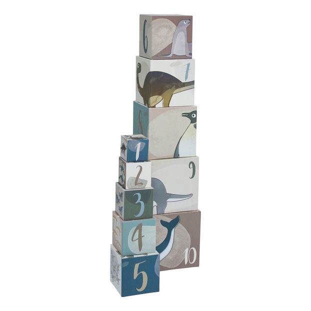 Dino and Arctic Animal Cardboard Cubes - Set of 10-product