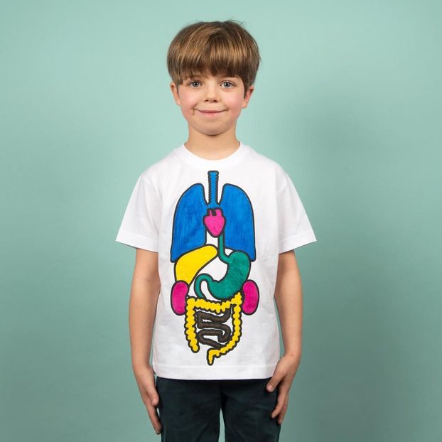 Camiseta, rotuladores, libreta Aprender los mecanismos del cuerpo-product