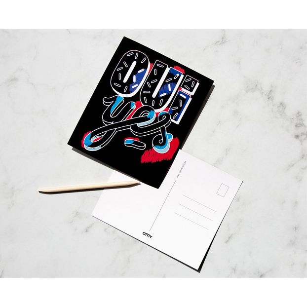 Postal para rascar Yes con stylet madera-product