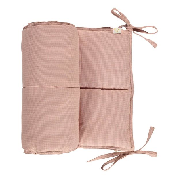 Tour de lit à petits carreaux en coton 190x35 cm-product