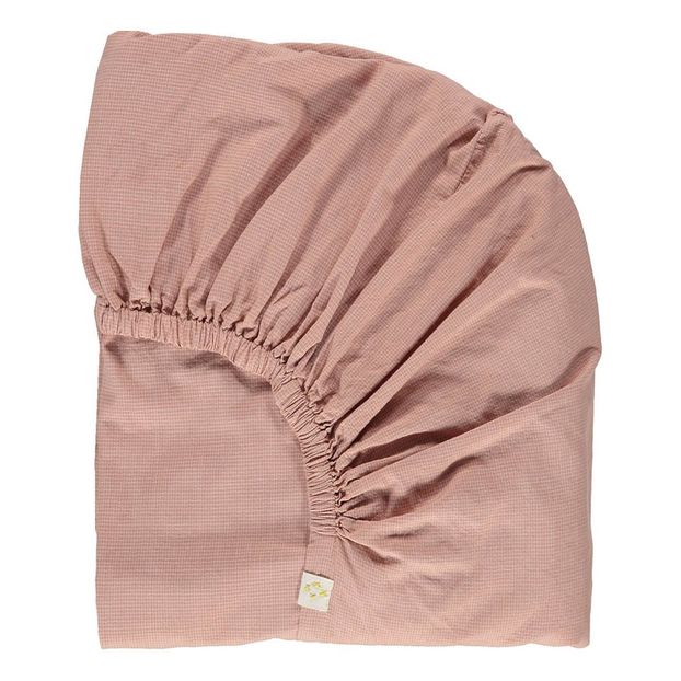 Drap-housse à petits carreaux en coton-product