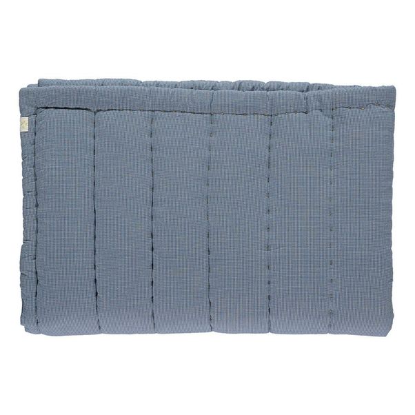 Couverture matelassée brodée main petits carreaux en coton-product