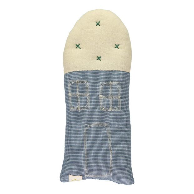 Small Checked House Cushion 11x26cm-product