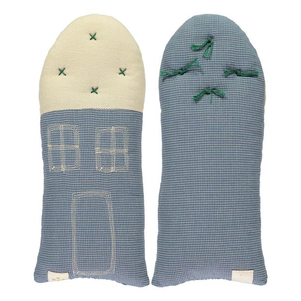 Small Checked House Cushion 11x26cm-product