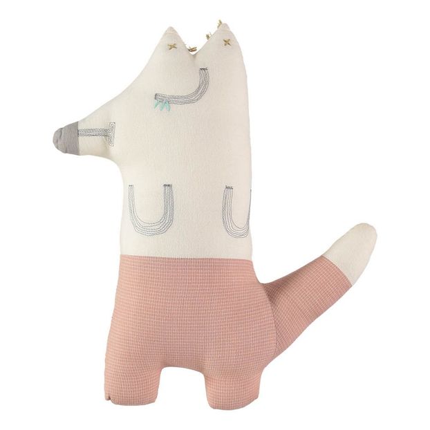 Small Checked Fox Cushion 13x29cm-product