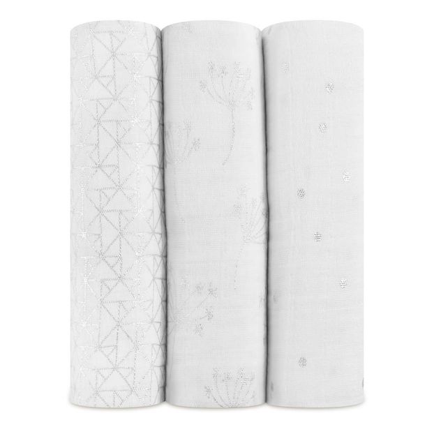 Metallic Plaid-Swaddling Blankets 120x120cm - Pack of 3-product