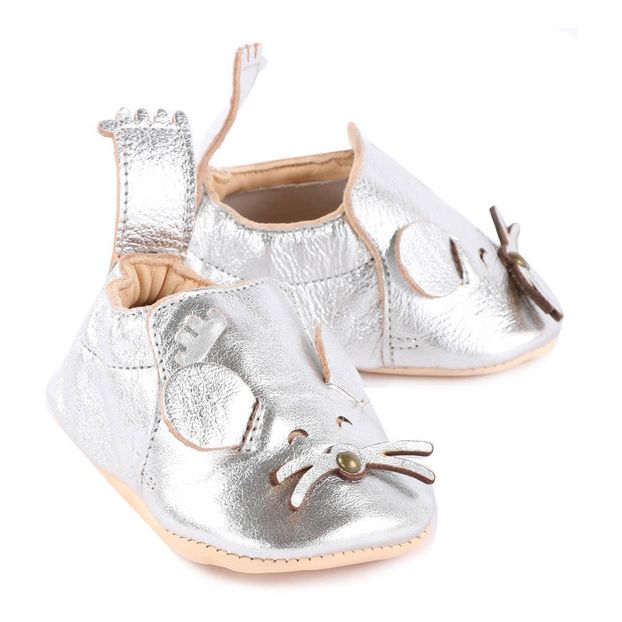 Pantofole Pelle Metalizzata Topo Blumoo-product