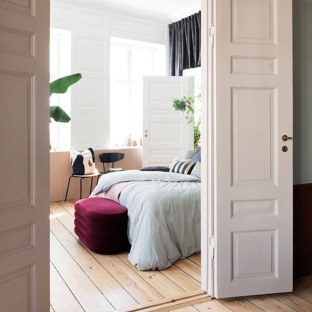 Hocker aus Velours Febrick -product