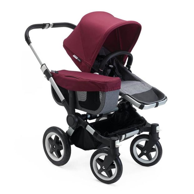 Poussettte Donkey² mono complète chassis alu/gris chine/rouge rubis-product
