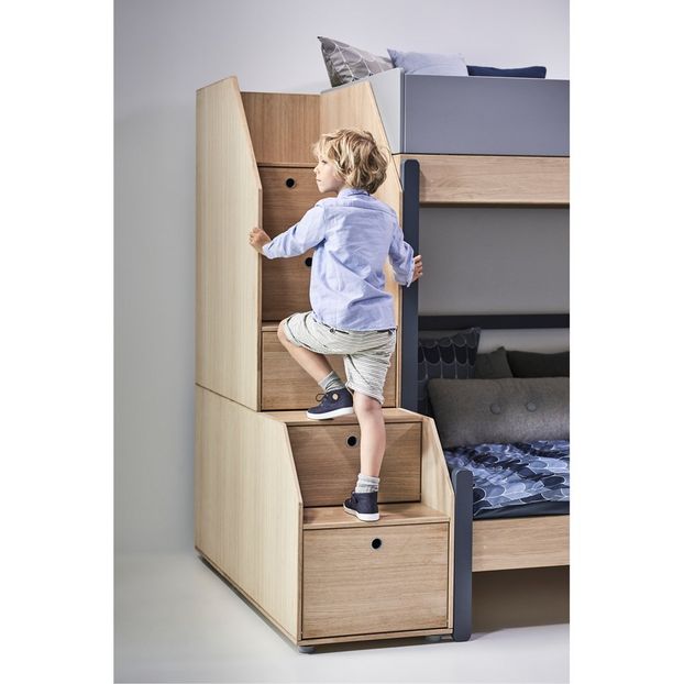 Lit mezzanine escalier rangement Popsicle 90x200 cm-product