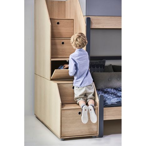 Lit mezzanine escalier rangement Popsicle 90x200 cm-product