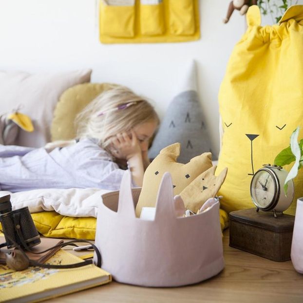 Panier de rangement lapin en coton bio 26x13 cm-product