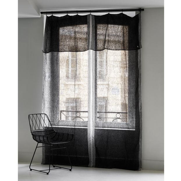 Vorhang Dita aus Leinen schwarz 170x300 cm -product