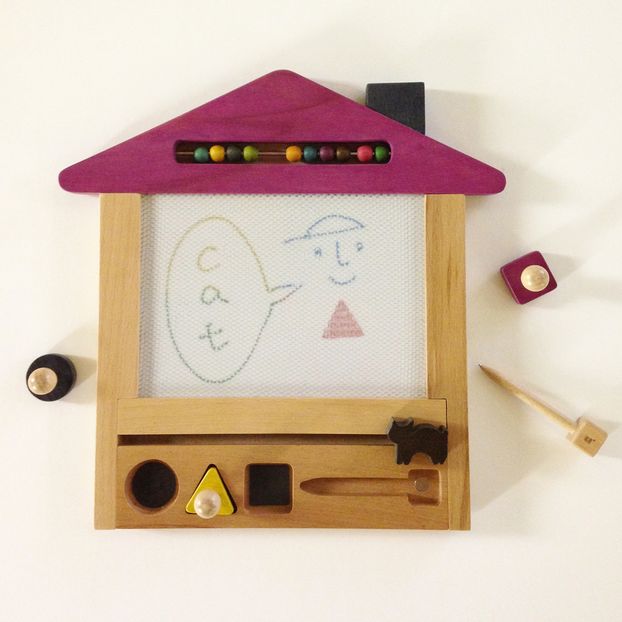 Oekaki Cat Wooden Magic Board-product