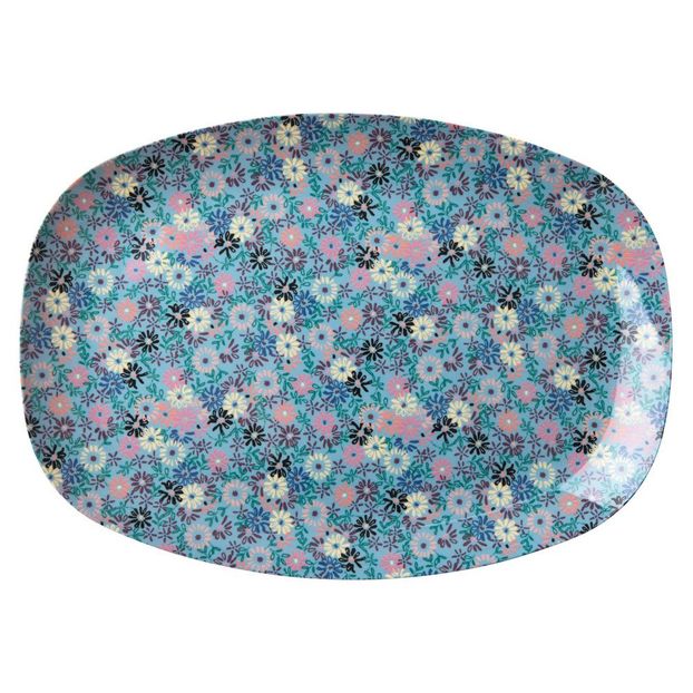 Small Flower Printed Rectangle Plate-product