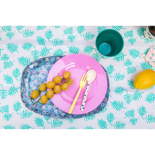 Small Flower Printed Rectangle Plate-product