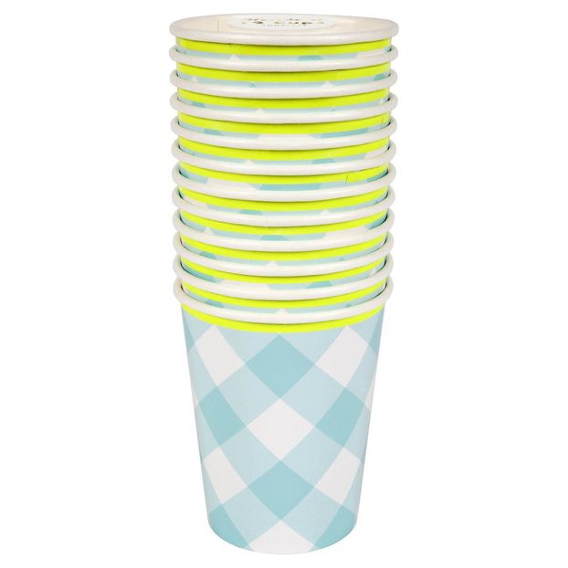 Gobelets Vichy en carton - Set de 12-product