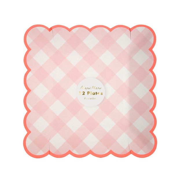 Assiettes en carton Vichy - Set de 12-product