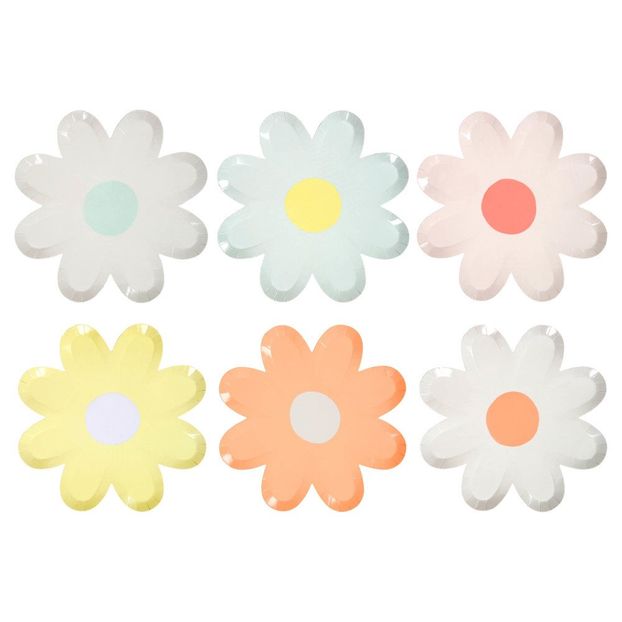 Teller aus Karton Gänseblümchen - 12er Set-product