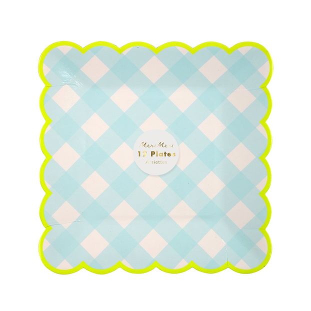 Gingham Paper Plates - Set of 12-product