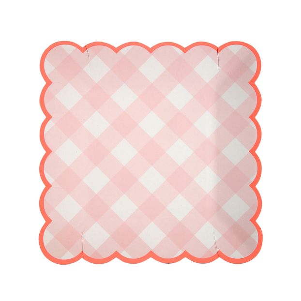 Assiettes en carton Vichy - Set de 12-product