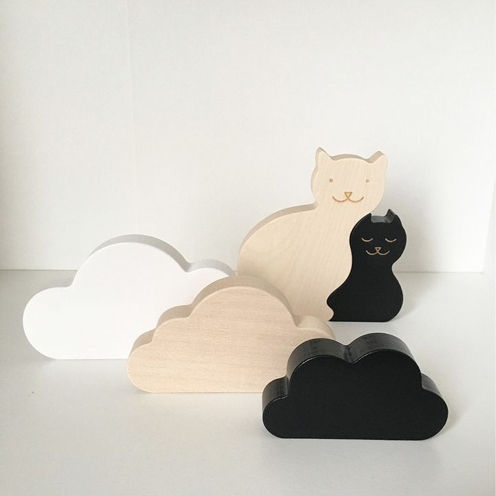Nubes decorativas de madera de arce - Set de 3- Imagen del producto n°1