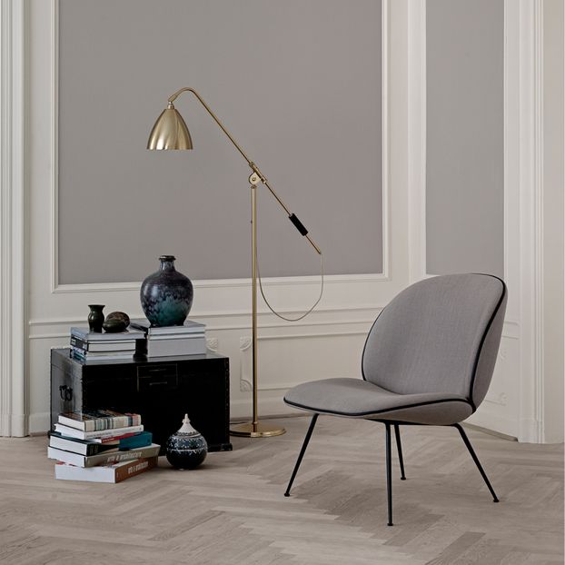 Fauteuil lounge Beetle rembourré base Conic, GamFratesi, 2013, Laiton/Velours-product