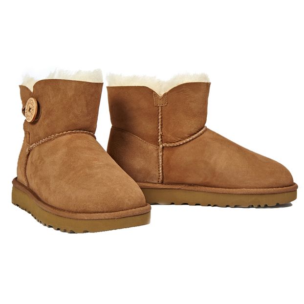 Mini Bailey Buttons II Suede Fur Lined Boots-product