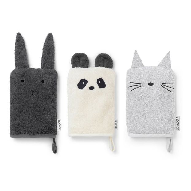 Waschhandschuh Sylvester aus Frottiergewebe aus organischer Baumwolle - 3er Set-product