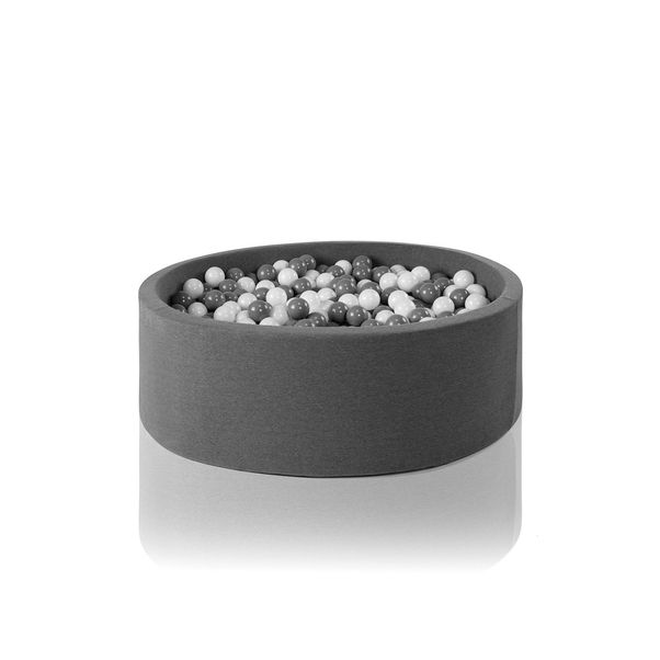 Bällebad mit runden, weißen und grauen Bällen-product