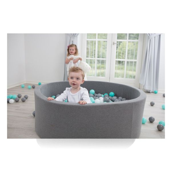 Bällebad mit runden, weißen und grauen Bällen-product