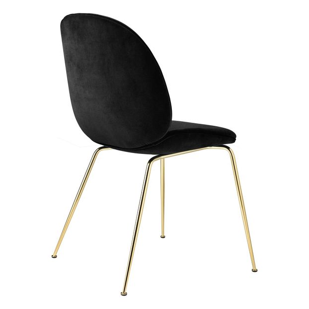 Chaise Beetle rembourrée base Conic, GamFratesi 2013, Laiton/Velours-product