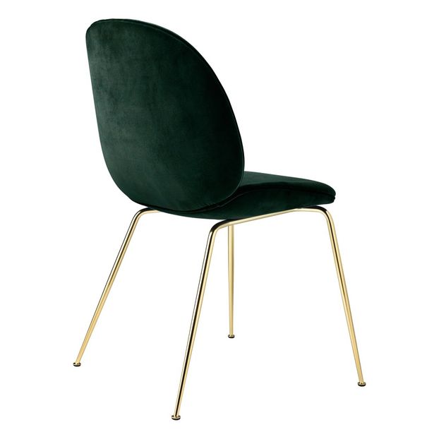 Chaise Beetle rembourrée base Conic, GamFratesi 2013, Laiton/Velours-product