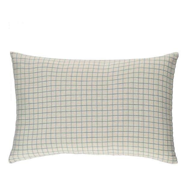 Checked Washed Linen Hemstitched Cushion-product