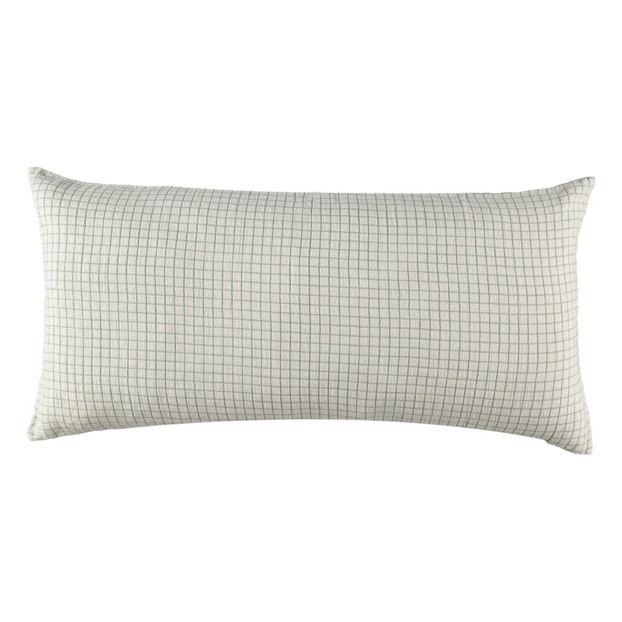 Checked Washed Linen Mesh Hemstitched Cushion With Sheath-product