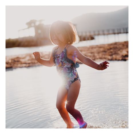Maillot de Bain 1 Pièce Fleurs Volants Irisés Dos-product