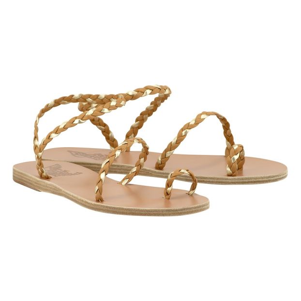 Sandali Cuoio Intrecciato Bicolore Eleftheria-product
