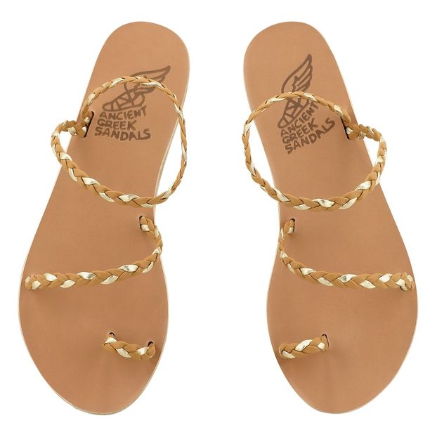 Eleftheria Two-Tone Plaited Leather Sandals-product