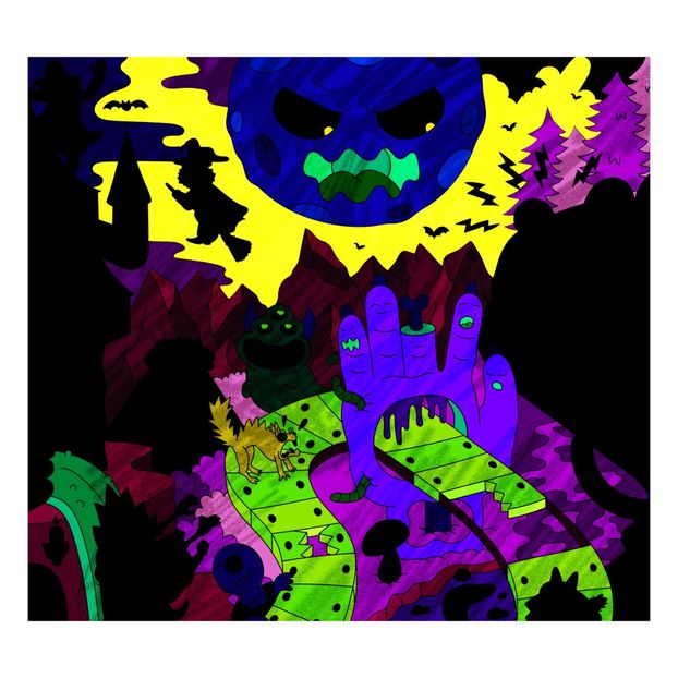 Poster à colorier Géant Zombies et stickers phosphorescents-product