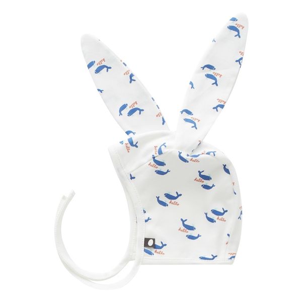Bonnet Naissace Lapin Baleines Coton Pima Bio-product