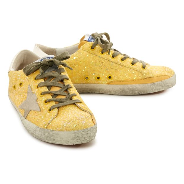 Superstar Star Suede Glitter Low Top Trainers-product