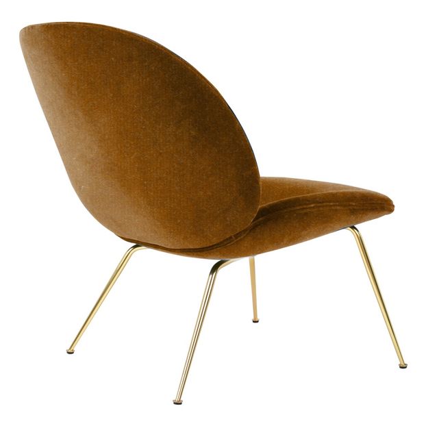 Fauteuil lounge Beetle rembourré base Conic, GamFratesi, 2013, Laiton/Velours-product