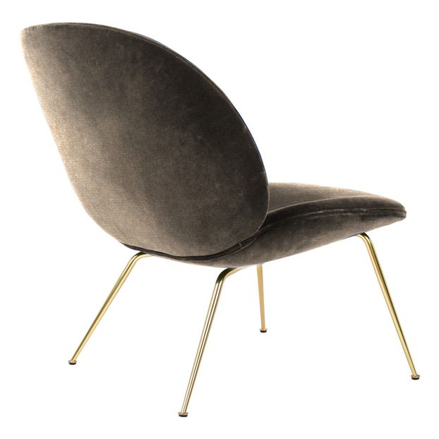 Fauteuil lounge Beetle rembourré base Conic, GamFratesi, 2013, Laiton/Velours-product