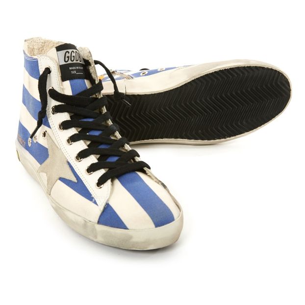 Zapatillas altas Francy de lona a rayas con cordones y cremallera Estrella de ante-product