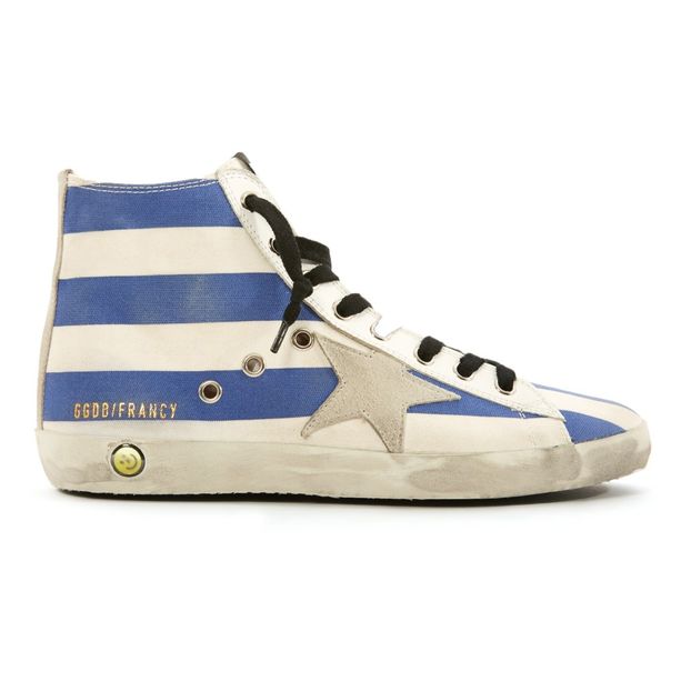 Zapatillas altas Francy de lona a rayas con cordones y cremallera Estrella de ante-product