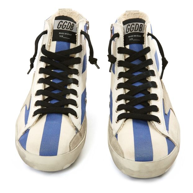 Zapatillas altas Francy de lona a rayas con cordones y cremallera Estrella de ante-product