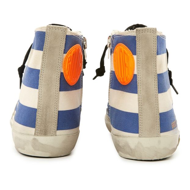 Zapatillas altas Francy de lona a rayas con cordones y cremallera Estrella de ante-product